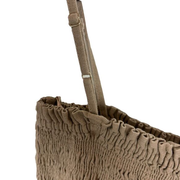 House of Harlow 1960 Linen Rayon Tan Cropped Jumpsuit Women's XS - Picture 8 of 11